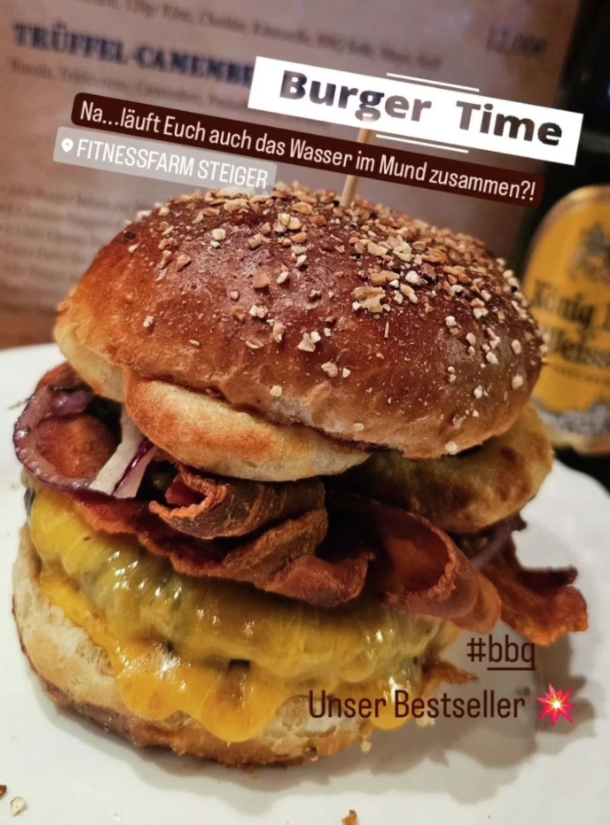Burger an der Farm Bar der Fitness Farm Steiger, Bessenbach